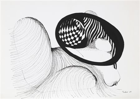 TINTERI ODO (n. 1939) Senza titolo 3. 1969. Tecnica mista su cartoncino. Cm...