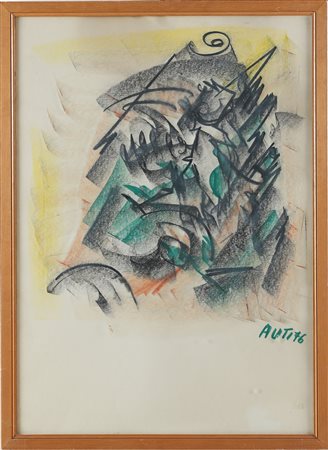AUTY Senza titolo. . 1976. Pastello su carta. Cm 50,00 x 70,00. Firma e anno...