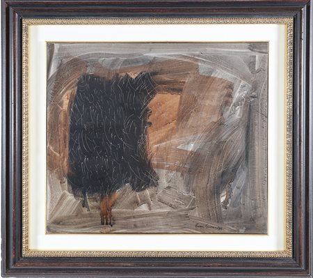 GUENZI COSTANTINO (1926 - 1989) Senza titolo. olio su carta intelata. Cm...