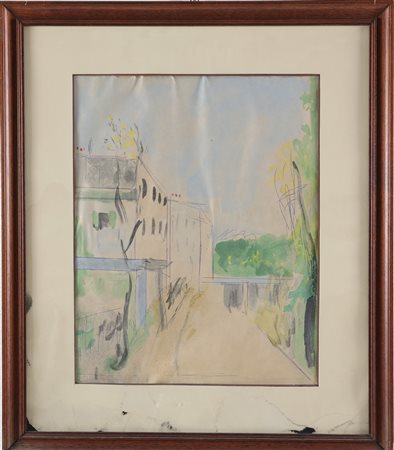 ANONIMO Paesaggio. Acquarello su carta. Cm 31,00 x 40,00.