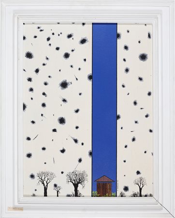 TORRIERO ELIO (n. 1945) Vita o morte. 1970. Tecnica mista su tela. Cm 45,00 x...