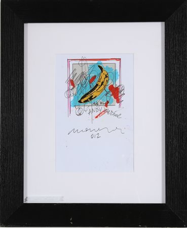 MANERA ENRICO (n. 1947) Andy Warhol. 2012. Tecnica mista su cartoncino. Cm...