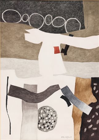 CRIPPA LUCA (1924 - 2002) Senza titolo. 1961. Tecnica mista su carta. Cm...