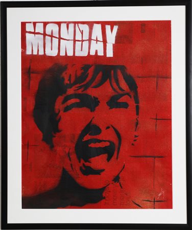 SLY (XX SEC.) Monday. Tecnica mista su carta. Cm 55,00 x 69,00. Titolo in...