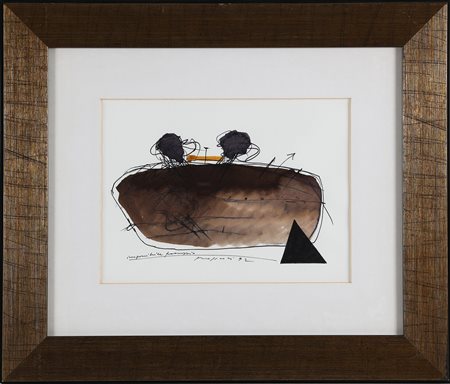 POZZATI CONCETTO (n. 1935) Impossibile paesaggio. . Tecnica mista su carta....