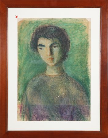 ROMA GINA (1914 - 2005) Figura femminile pensosa. . 1948. Pastello. Cm 60,00...