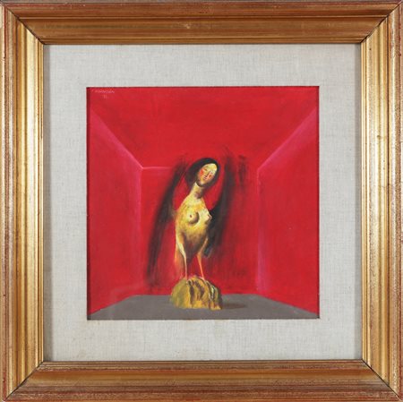 MAVRODIN HENRY (n. 1937) Chimera. 1971. Tecnica mista su cartoncino. Cm 34,00...