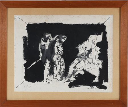 MATTIOLI CARLO (1911 - 1994) Senza titolo. China su carta. Cm 41,00 x 53,00....