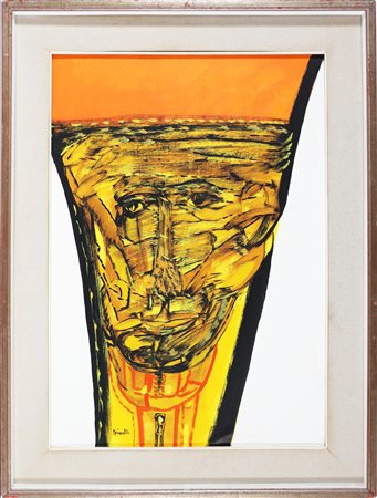 BRINDISI REMO (1918 - 1996) Dalla serie "Uomini Muro". Olio su carta su tela....