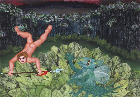 ZEPPEL SPERL ROBERT (1944 - 2005) Guerriero 1654. 1979. Tecnica mista su...