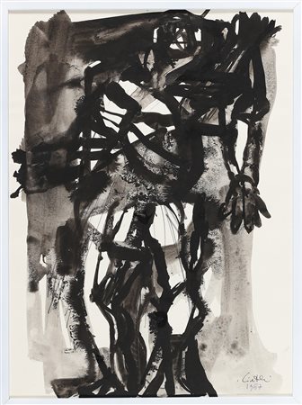 CINTOLI CLAUDIO (1935 - 1978) Senza titolo. 1957. Tecnica mista su carta. Cm...