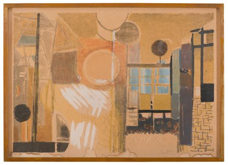 BRUNO SAETTI (Bologna 1902 - 1984) Senza titolo, 1957 Serigrafia a colori,...
