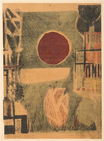 BRUNO SAETTI (Bologna 1902 - 1984) Senza titolo, anni '50 Serigrafia a...