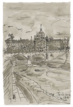 ORFEO TAMBURI (Jesi 1906 - Parigi 1994) La Basilica di San Giovanni Battista...