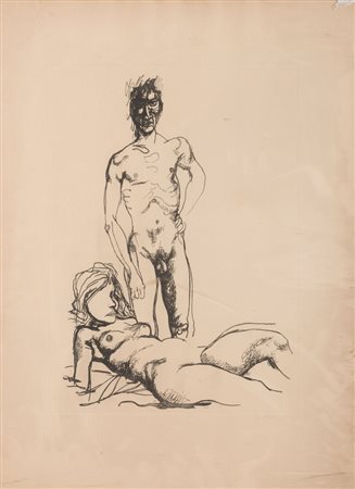 RENATO GUTTUSO (Bagheria 1912 - Roma 1987) Nudi Litografia, ex. P.A Misure...