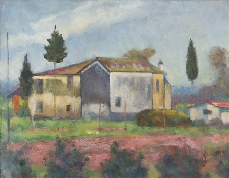 ARDENGO SOFFICI (Rignano sull'Arno 1879 - Vittoria Apuana 1964) Paesaggio...