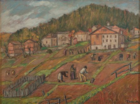FIORENZO TOMEA (Zoppè di Cadore 1910 - Milano 1960) Raccolta delle patate a...