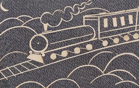 GIULIO D'ANNA (Villarosa 1908 - Messina 1978) Treno, 1932 ca. Bozzetto per...