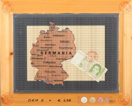 MIMMO ROTELLA (Catanzaro 1918 - Milano 2006) Fuoricorso, 2001 Legno, carta e...