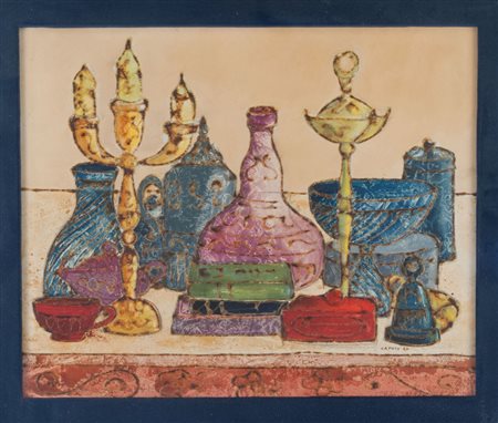 ANTONIO CAPUTO (Lecce 1933) Natura morta, 1967 Tecnica mista su cartone...