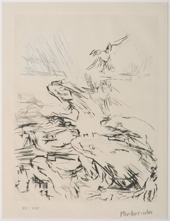 OSKAR KOKOSCHKA (Austria 1886 - Svizzera 1980) The frogs Acquaforte, ex....