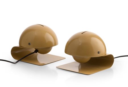 COPPIA DI LAMPADE DA TAVOLO MODELLO "BUGIA" DI GIUSEPPE CORMIO PER GUZZINI,...