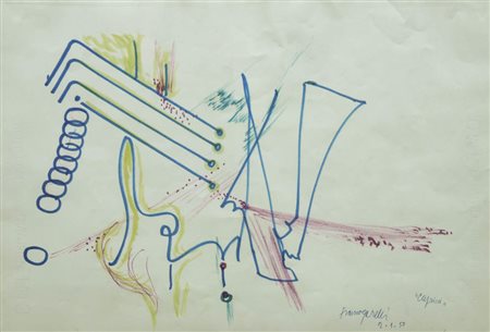 FRANCO GARELLI 1909 - 1973 " Capricci ", 1950 Pennarelli su carta, cm. 33 x...