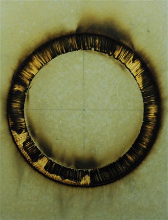 BERNARD AUBERTIN 1934 " Dessin de feu ", 1974 Fiammiferi bruciati su cartone,...