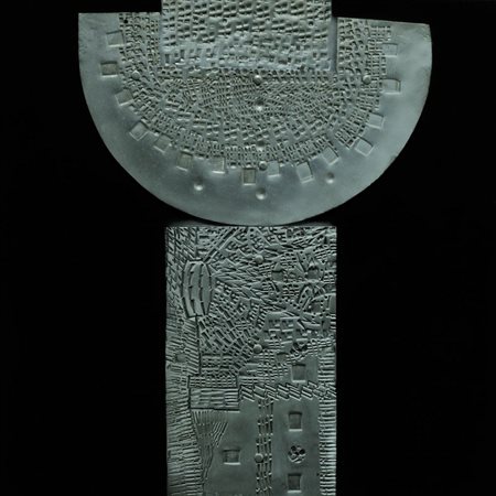 LINO TINE' 1932 Senza titolo, 1973 Metallo lavorato applicato su tavola, cm....