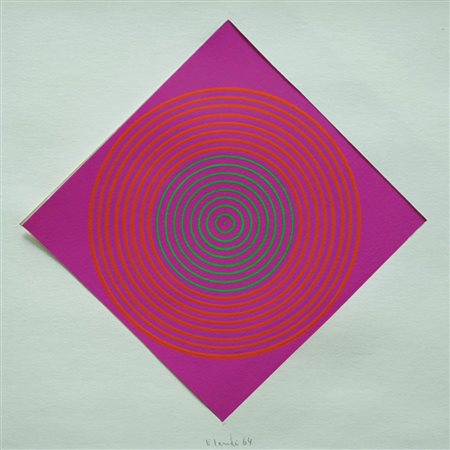 EDOARDO LANDI 1937 " Struttura visuale + influenza cromatica ", 1964 Tecnica...