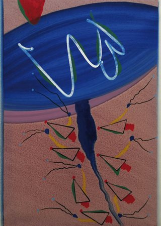 SERGIO DANGELO 1932 "Le radici del mattino", anni '70 Tecnica mista su tela,...