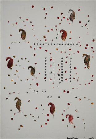 EMMET WILLIAMS 1925 - 2007 Senza titolo, 1983/89 Tecnica mista su tela, cm....