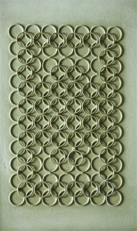 ENEA FERRARI 1908 - 1972 Senza titolo, 1961 Pittura e ferro su tavola, cm....