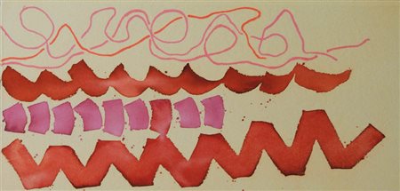 GIORGIO GRIFFA 1936 " Rosa e rosso ", 2008 Acrilico su tela, cm. 46 x 97...