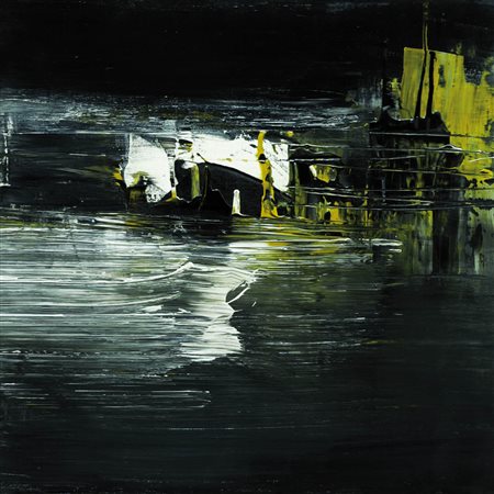 BRUNA LANZA 1951 " Notturno ", 2008 Tecnica mista su tavola, cm. 50 x 50...