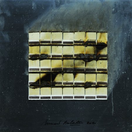 BERNARD AUBERTIN 1934 Senza titolo, 2010 Fiammiferi bruciati su lamiera, cm....