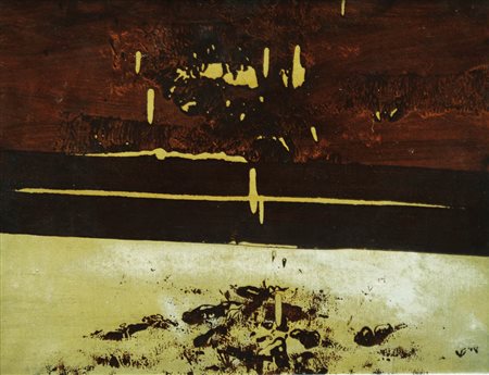 ANTONIO RECALCATI 1938 " Proposta per un paesaggio ", 1960 Olio su tela, cm....