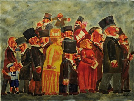 FRANZ BORGHESE 1941 - 2005 Senza titolo Olio su tela, cm. 60 x 80 Firmato in...