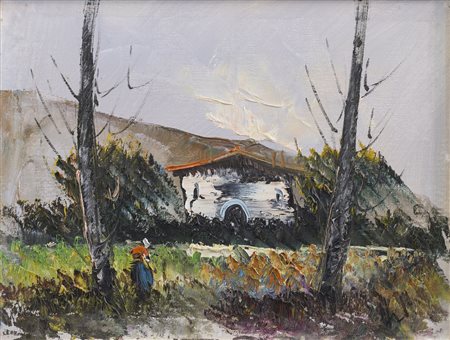 MINO ARGENTO (1927)Senza Titolo Olio su telaCm 32x42Firma al fronte