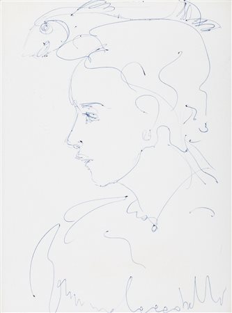 BRUNO CECCOBELLI (1952)Senza Titolo Biro su cartaCm 23x17Firma al fronte