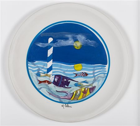 MARIO CESTARI (1943) Senza Titolo Porcellana dipinta - Pezzo Unico Diametro...