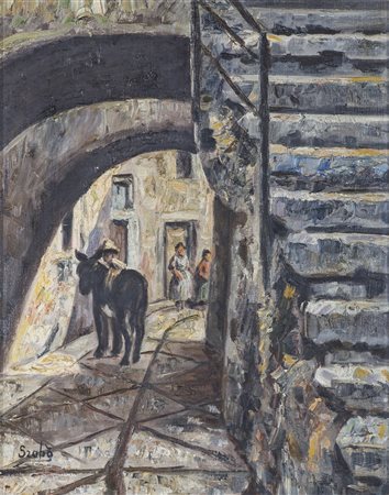 VLADIMIR SZABO' (1905-1991)Senza titolo Olio su telaCm 50x40Firma al fronte