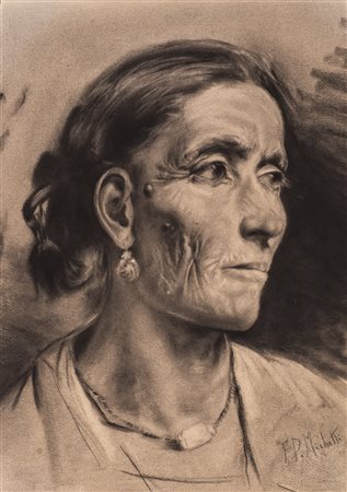 PAOLO FRANCESCO MICHETTI (1851-1929)Senza Titolo Carboncino su cartaCm...