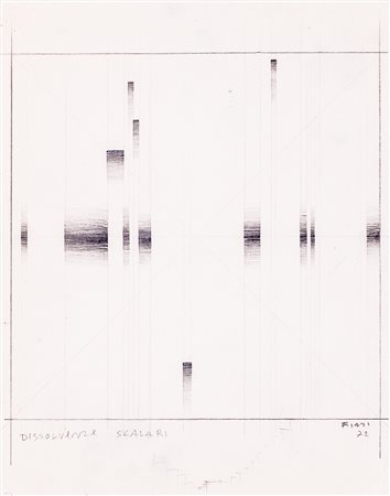 ENNIO FINZI (1931)Dissolvenze scalari, 1972 Pastelli su cartaCm 28x22Firma,...