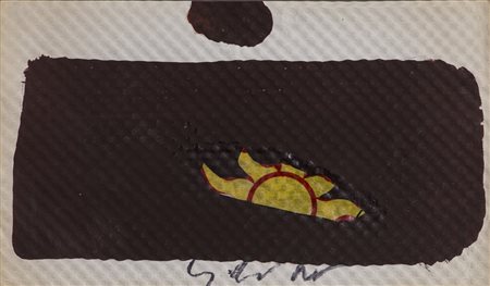 SERGIO DANGELO (1932)Sur Plage Tecnica mista e collage su cartaCm 18x30Firma...