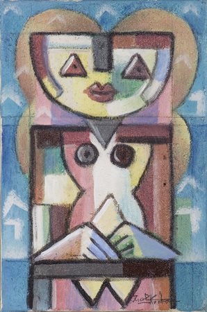 IBRAHIM KODRA (1918-2006)Idola, 1983 Olio e tecnica mista su telaCm...