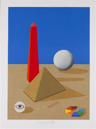 LUCIO DEL PEZZO (1933)Senza Titolo Serigrafia polimaterica e sabbiaCm...