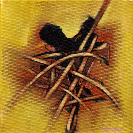 PIERO TRAMONTA (1951)Senza Titolo, 2011 Acrilici su telaCm 20x20x4Firma al...