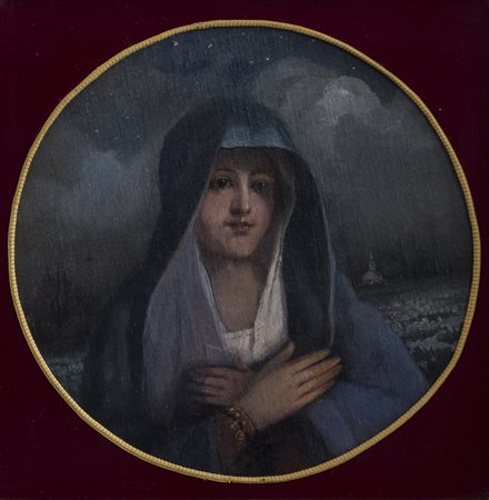 GIOVANNI LENTINI (1882-1955)Senza Titolo, 1931 Olio su cartone telatoDiametro...