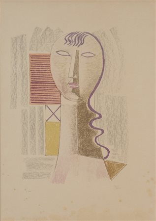MARIO TOZZI (1895-1979)Testina LitografiaCm 70x50Firma a matita in basso a...